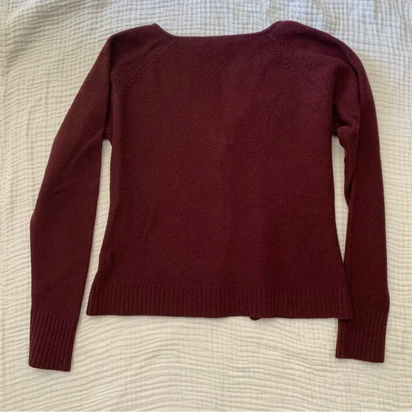 Sundance wool burgundy cardigan button up sweater size medium - Picture 7 of 7